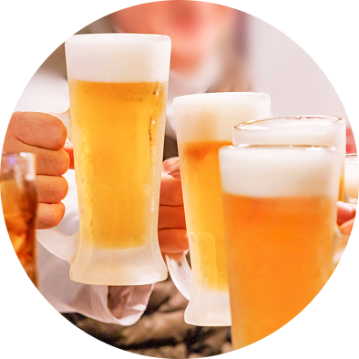 ビールで乾杯
